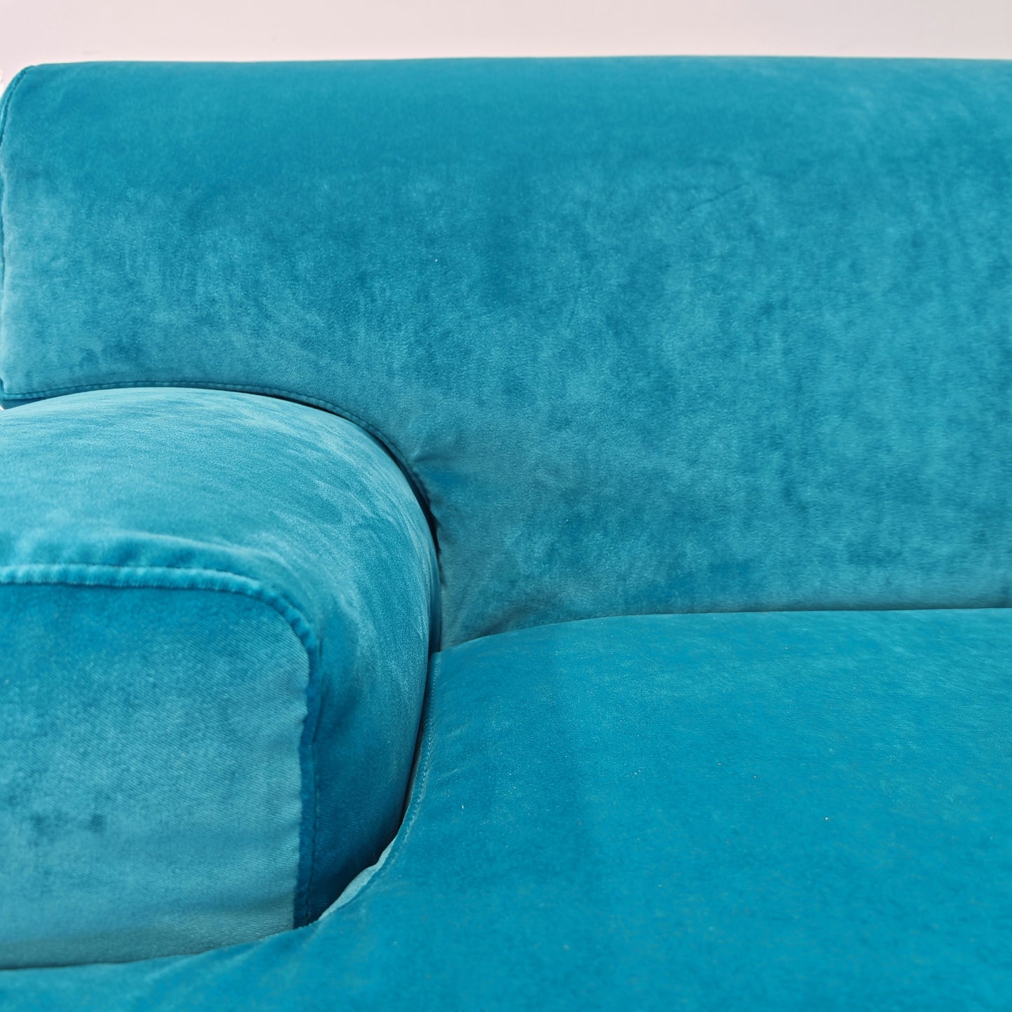 Divano modulare (8) velluto azzurro mod. Fiandra Vico Magistretti per Cassina anni 70/80