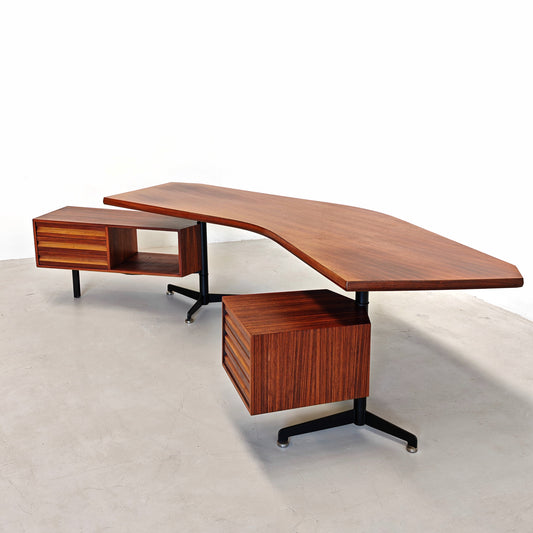 Scrivania direzionale Boomerang O. Borsani per Tecno anni 60