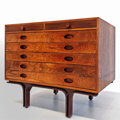 Comò cassettiera in legno G. Frattini per Bernini anni 50