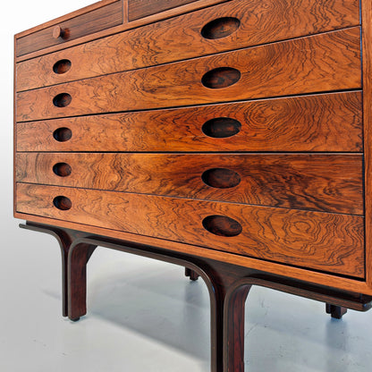 Comò cassettiera in legno G. Frattini per Bernini anni 50