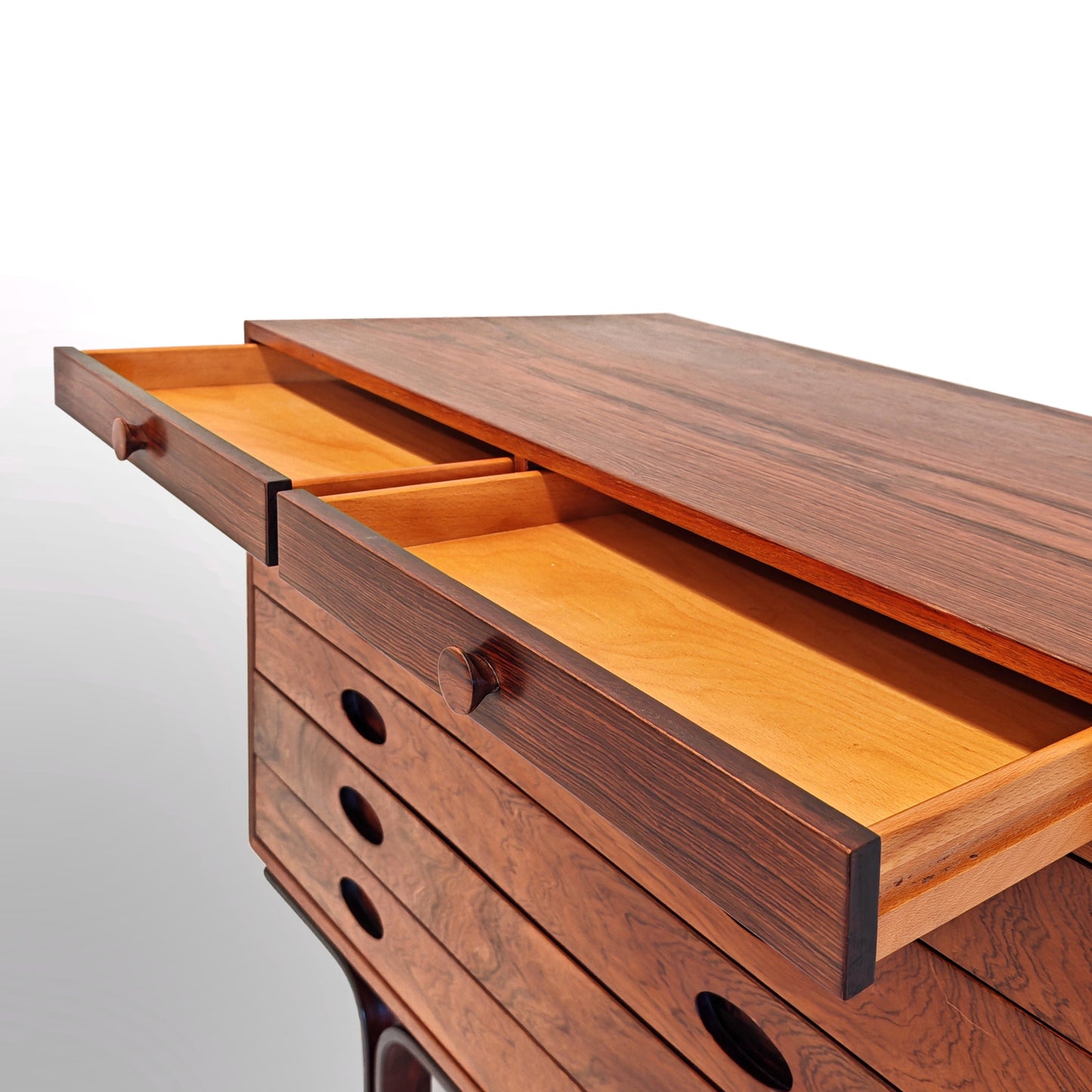 Comò cassettiera in legno G. Frattini per Bernini anni 50