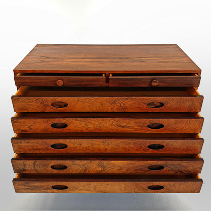 Comò cassettiera in legno G. Frattini per Bernini anni 50