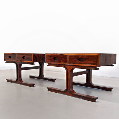 Tables de chevet en bois G. Frattini pour Bernini, années 50