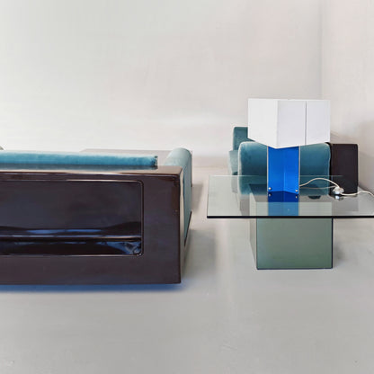 Paire de fauteuils en velours bleu ciel mod. « Gradual » Cini Boeri pour Gavina années 70