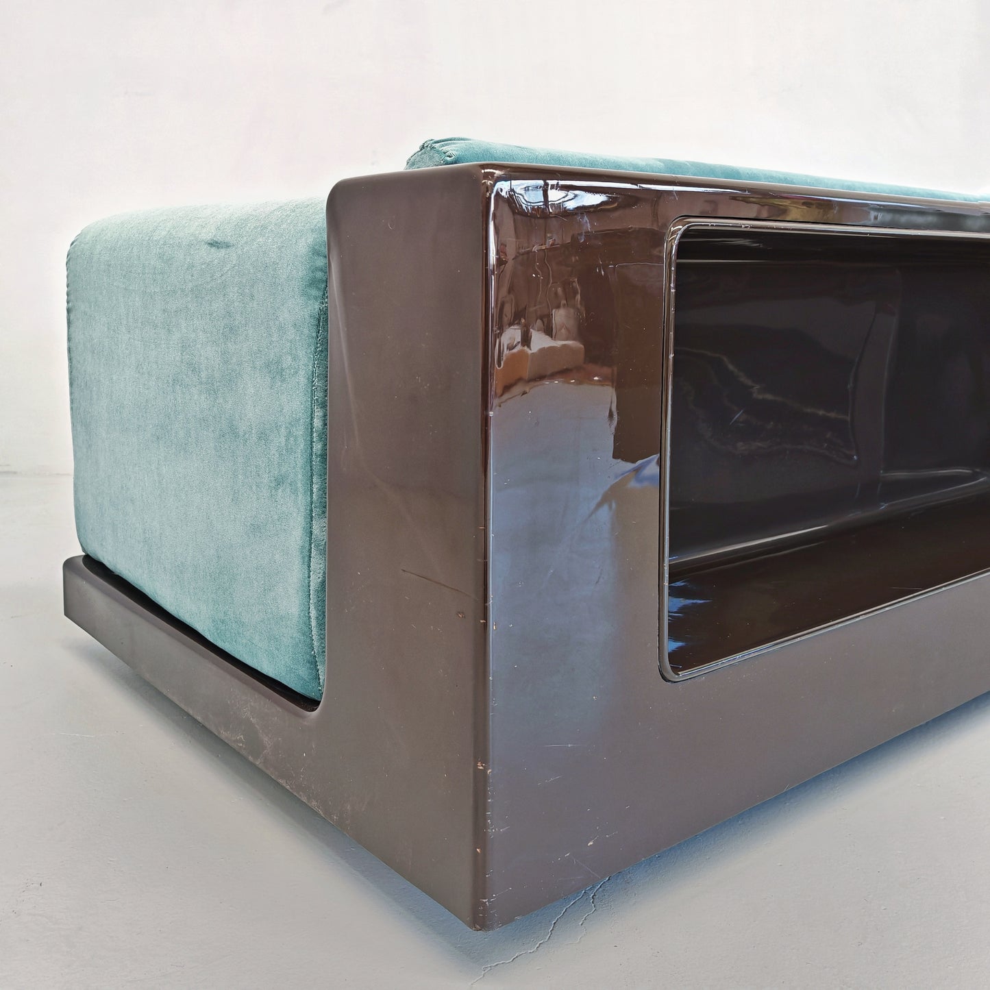 Coppia di poltrone in velluto celeste mod. "Gradual" Cini Boeri per Gavina anni 70