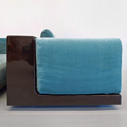 Paire de fauteuils en velours bleu ciel mod. « Gradual » Cini Boeri pour Gavina années 70