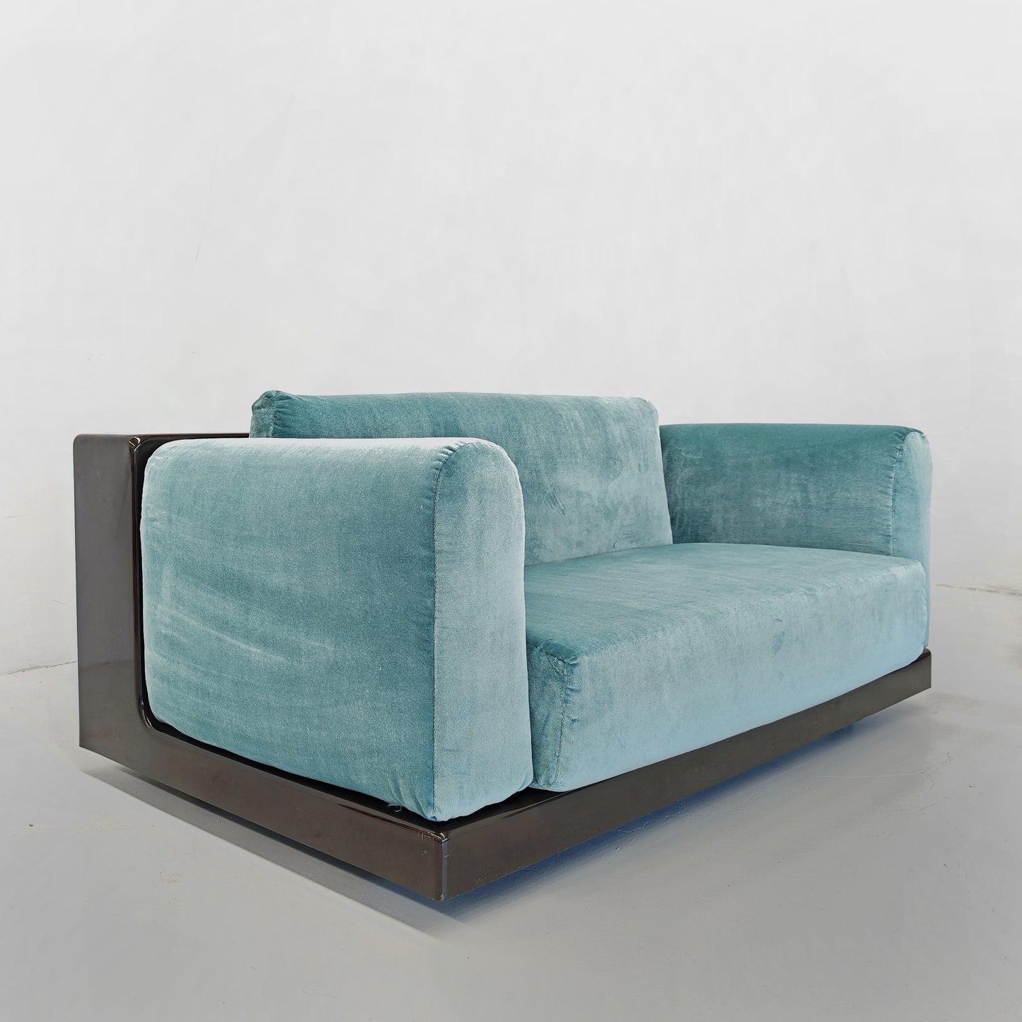 Coppia di poltrone in velluto celeste mod. "Gradual" Cini Boeri per Gavina anni 70