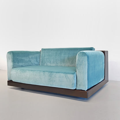 Paire de fauteuils en velours bleu ciel mod. « Gradual » Cini Boeri pour Gavina années 70