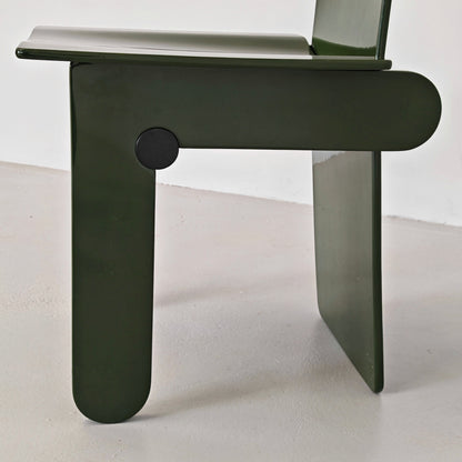 Set di 4 sedie laccate verde inglese Carlo Scarpa per Gavina anni 70