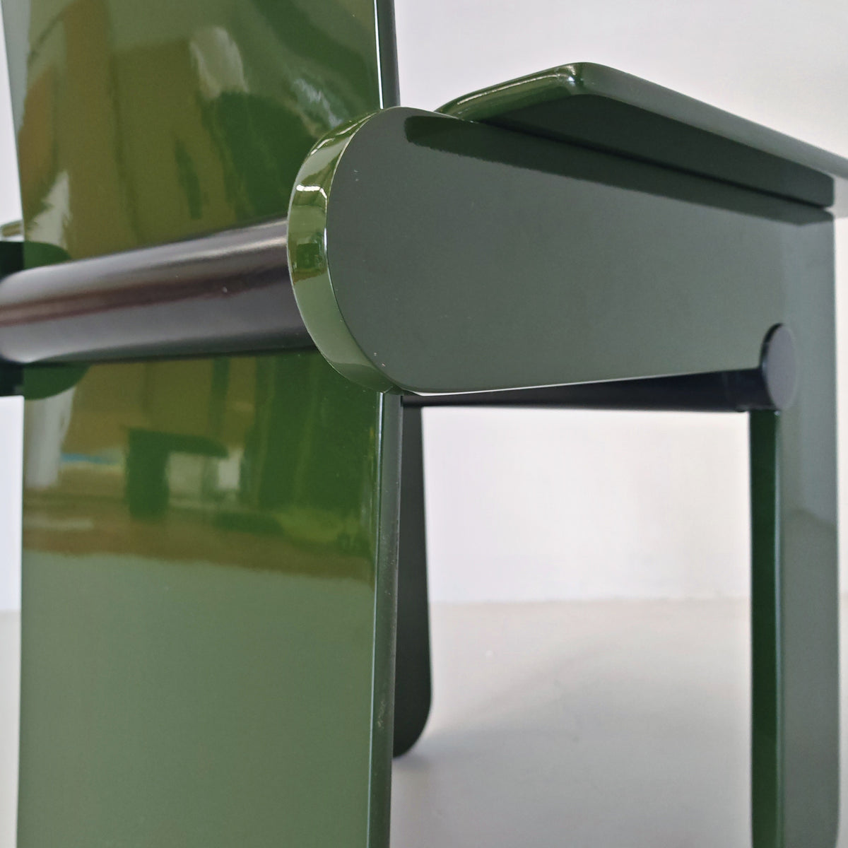 Set di 4 sedie laccate verde inglese Carlo Scarpa per Gavina anni 70