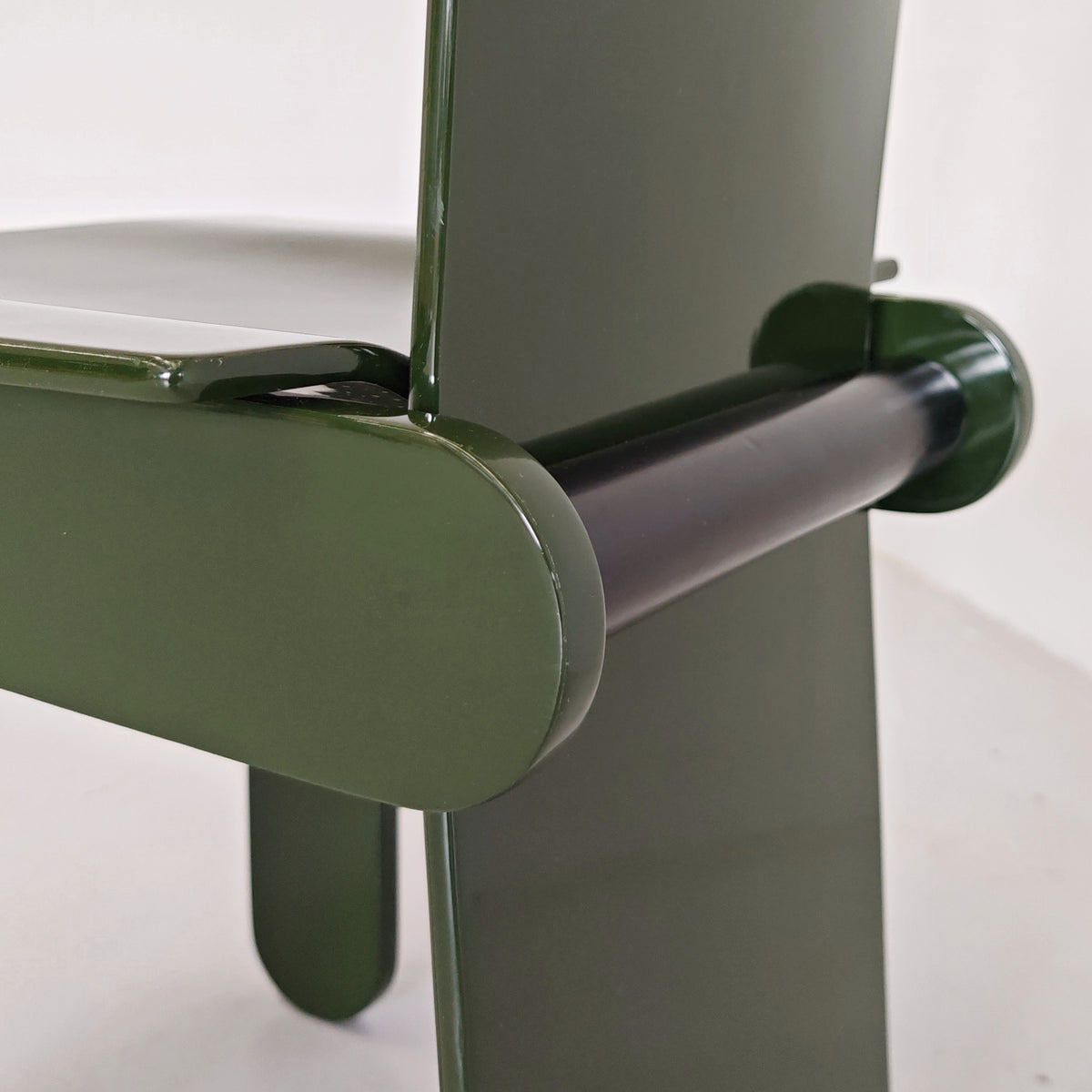 Set di 4 sedie laccate verde inglese Carlo Scarpa per Gavina anni 70