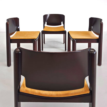 Ensemble de 4 chaises Modèle 122 Vico Magistretti pour Cassina, années 70