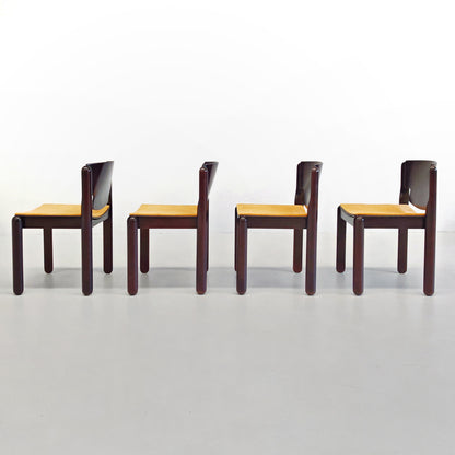 Ensemble de 4 chaises Modèle 122 Vico Magistretti pour Cassina, années 70