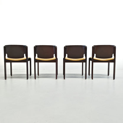 Ensemble de 4 chaises Modèle 122 Vico Magistretti pour Cassina, années 70