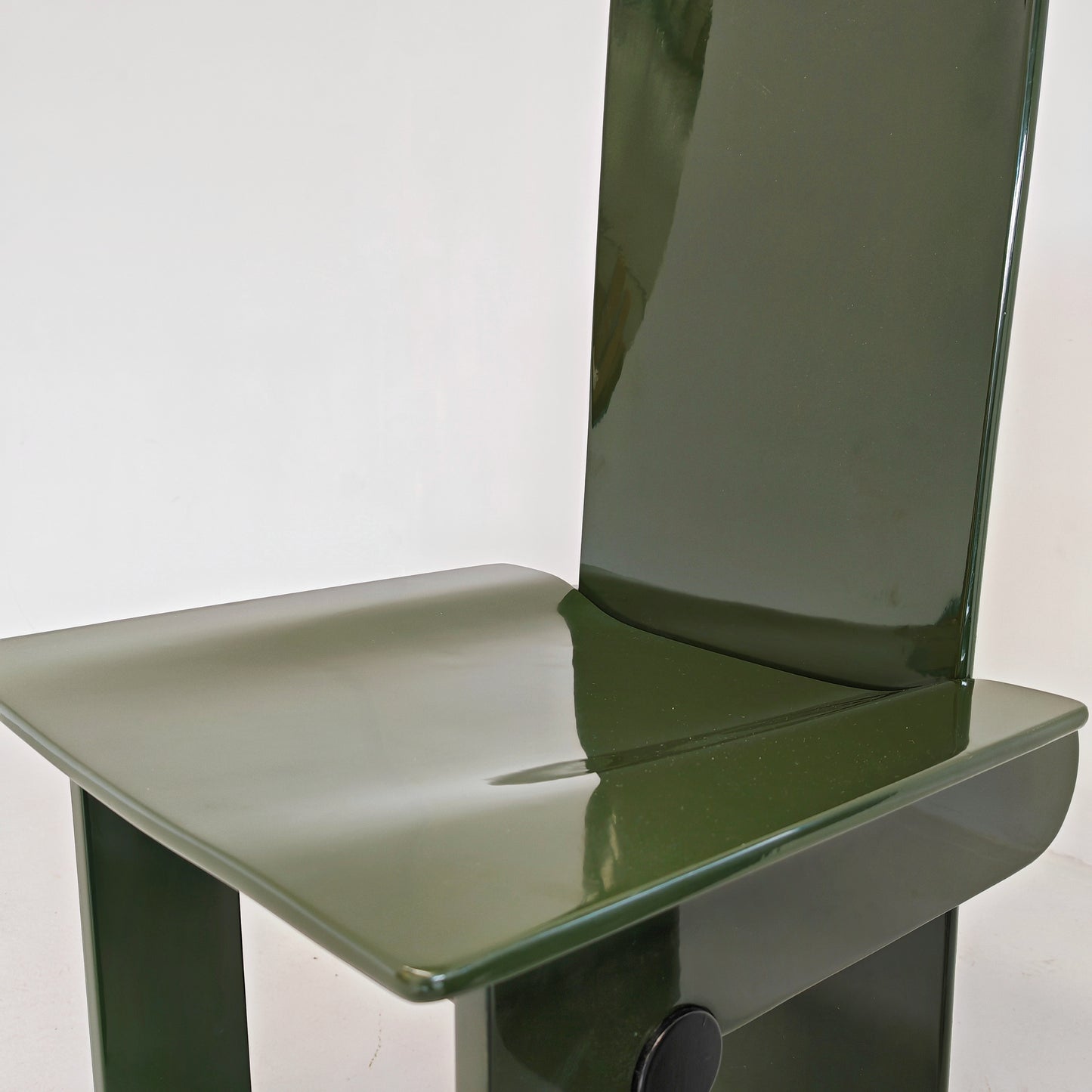 Set di 4 sedie laccate verde inglese Carlo Scarpa per Gavina anni 70