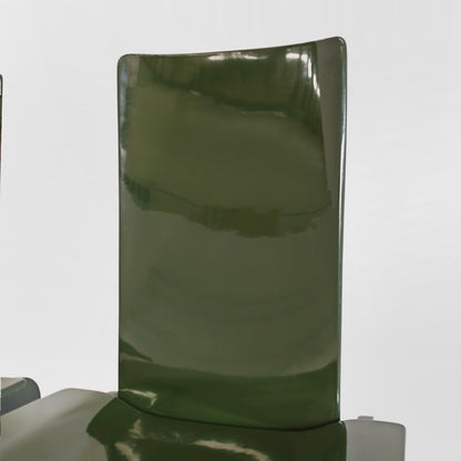 Set di 4 sedie laccate verde inglese Carlo Scarpa per Gavina anni 70