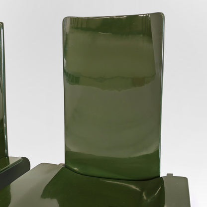Set di 4 sedie laccate verde inglese Carlo Scarpa per Gavina anni 70