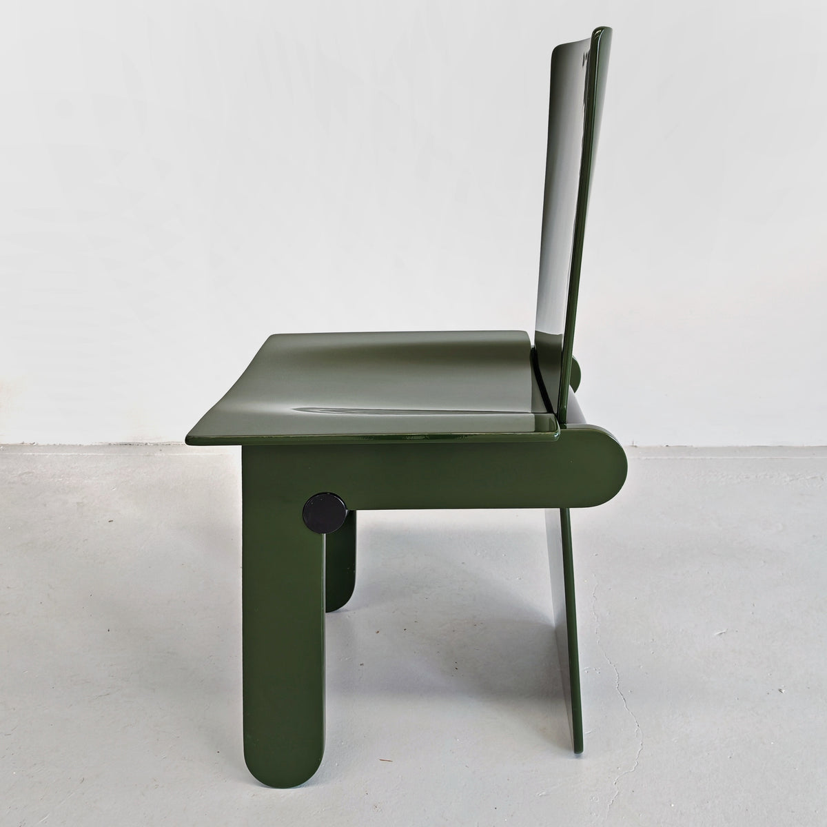 Set di 4 sedie laccate verde inglese Carlo Scarpa per Gavina anni 70