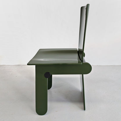 Set di 4 sedie laccate verde inglese Carlo Scarpa per Gavina anni 70