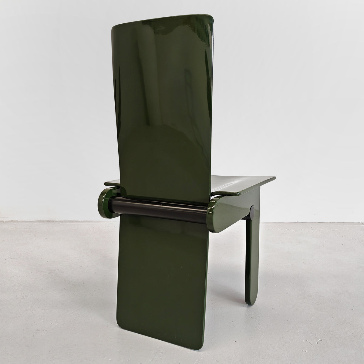 Set di 4 sedie laccate verde inglese Carlo Scarpa per Gavina anni 70
