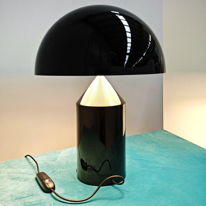 Lampe de table "Atollo" (Grande) Vico Magistretti pour Oluce métal noir