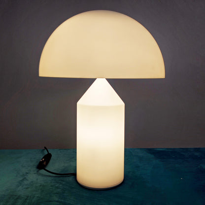 Lampe Atollo (Grande) Vico Magistretti pour Oluce Verre Blanc