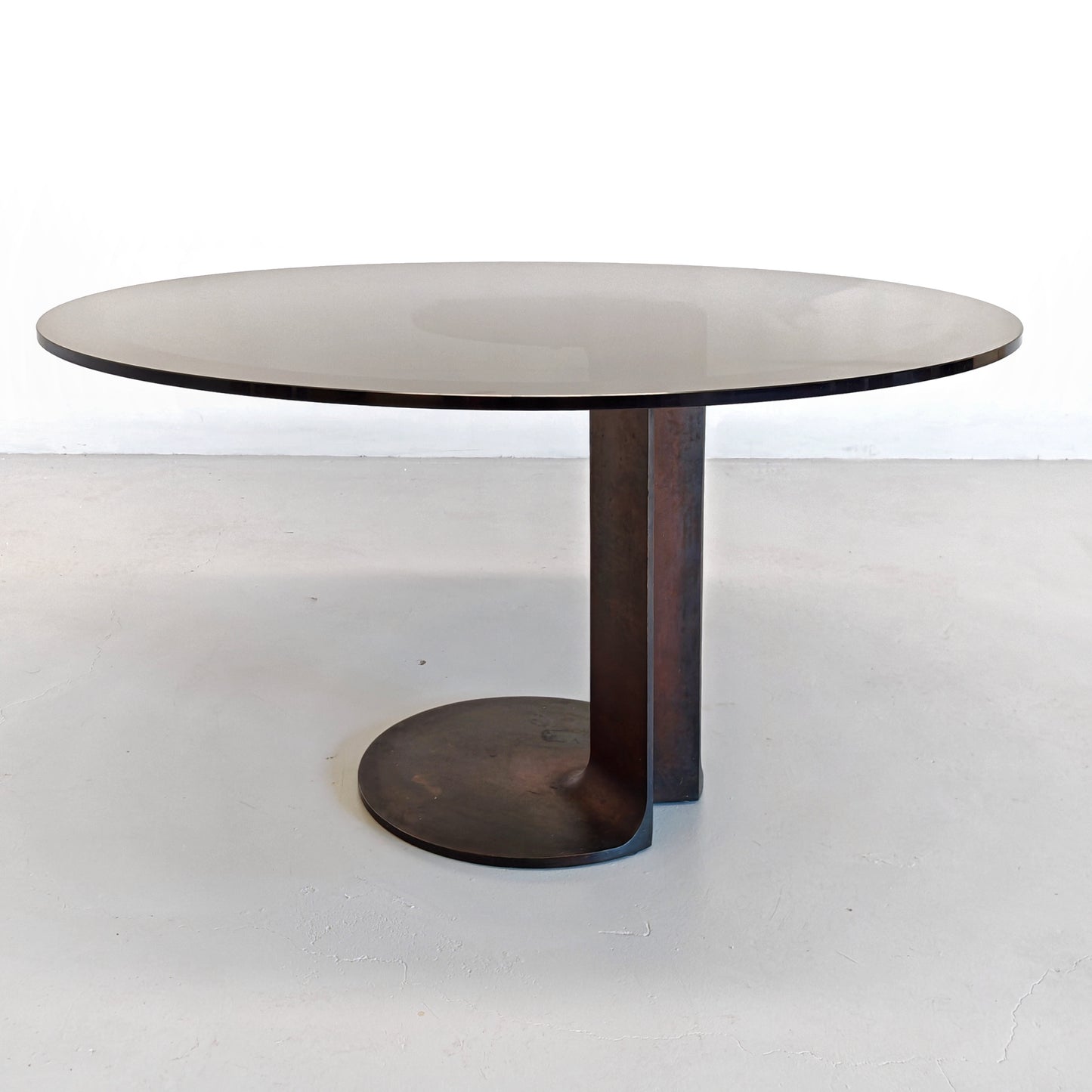 Tavolo Tondo in Vetro modello TL 59 Afra e Tobia Scarpa per Poggi anni 70