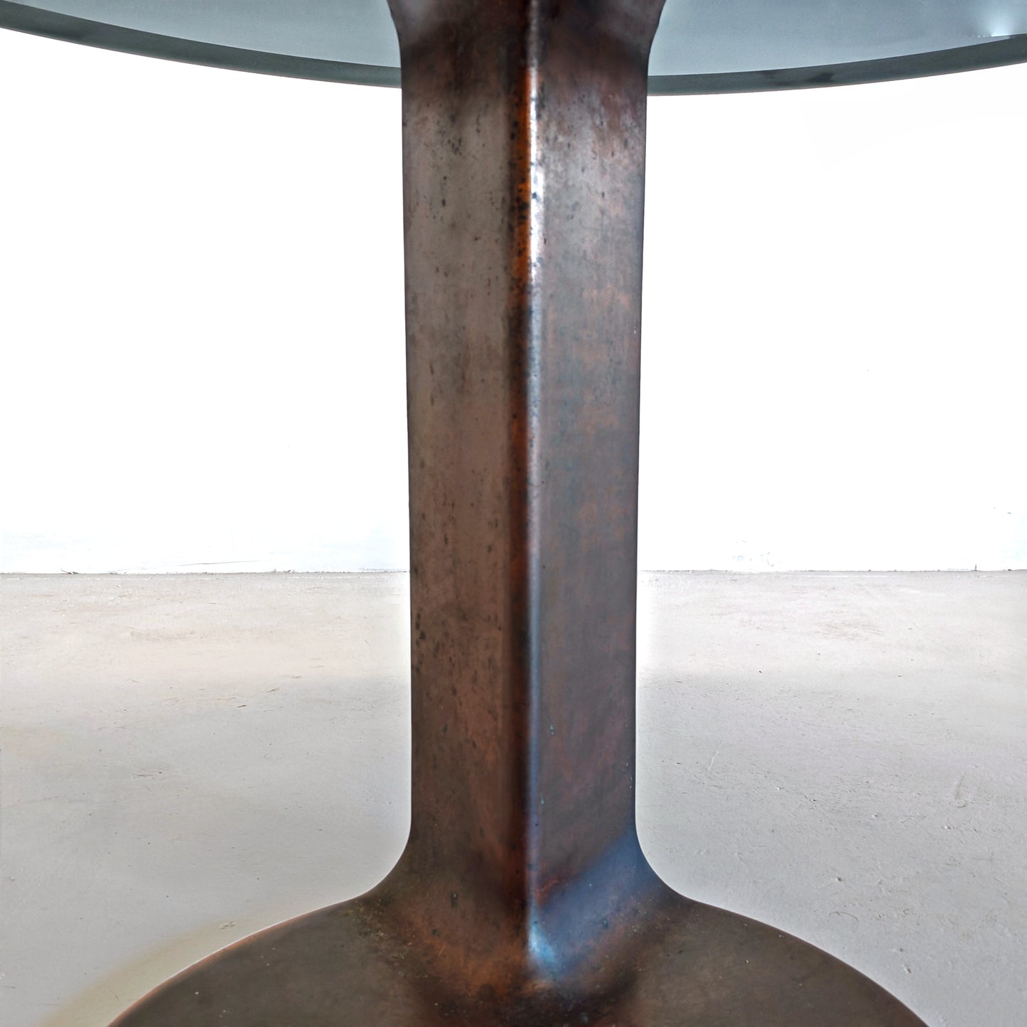 Tavolo Tondo in Vetro modello TL 59 Afra e Tobia Scarpa per Poggi anni 70