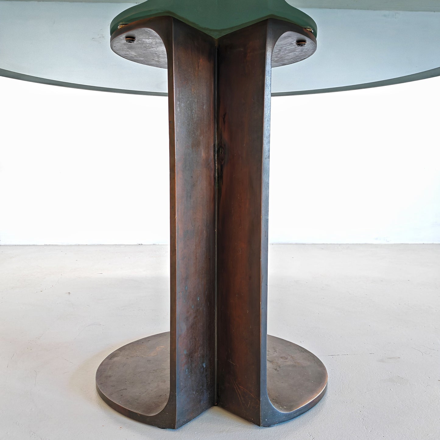 Tavolo Tondo in Vetro modello TL 59 Afra e Tobia Scarpa per Poggi anni 70