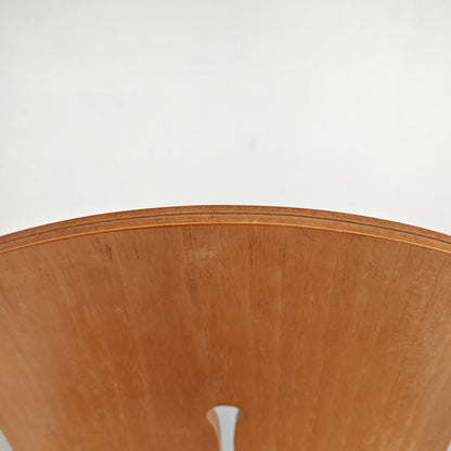 Sedia in noce e pelle nera modello 765 Carlo scarpa per Bernini anni 70