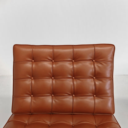 Coppia di ICONICHE POLTRONE IN PELLE COGNAC Tabacco Poltrone Barcelona Ludwig Mies van der Rohe per Knoll