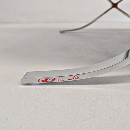 Coppia di ICONICHE POLTRONE IN PELLE COGNAC Tabacco Poltrone Barcelona Ludwig Mies van der Rohe per Knoll