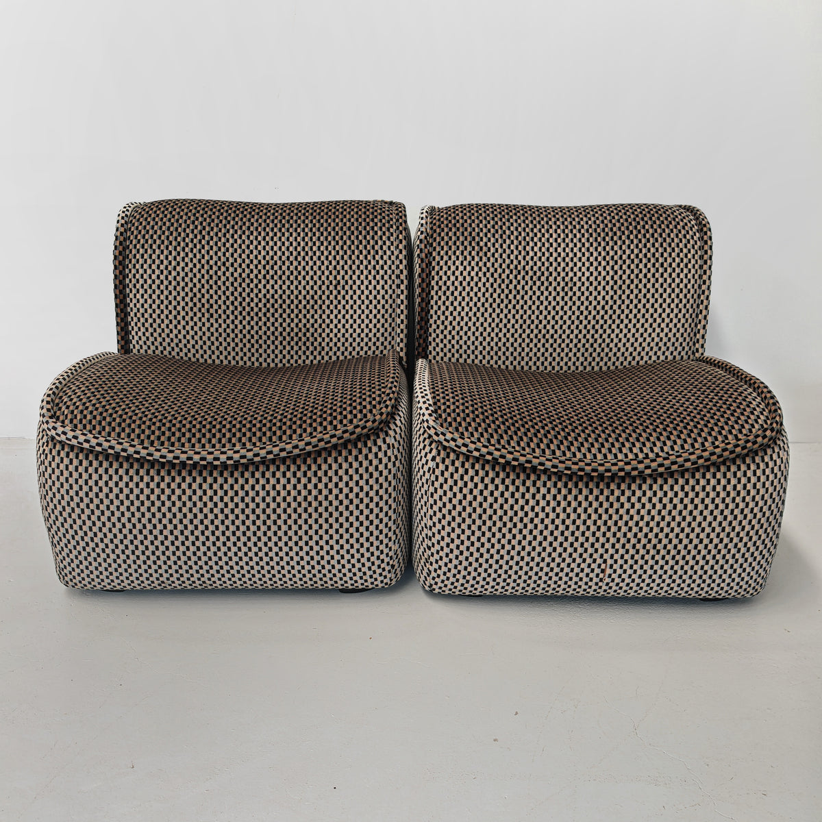 Canapé modulaire en velours optical mod. Calida, Arch. Giudici pour COIMA, années 70