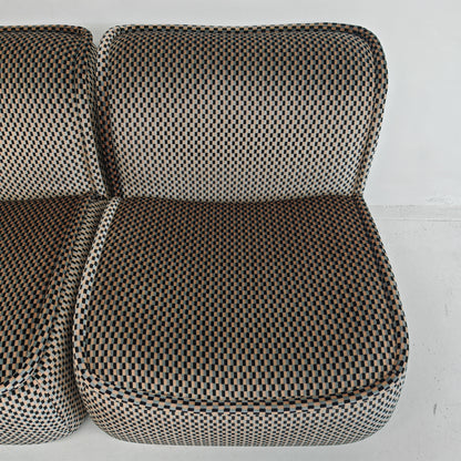 Canapé modulaire en velours optical mod. Calida, Arch. Giudici pour COIMA, années 70