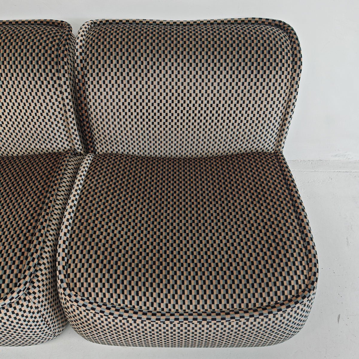 Divano modulare in velluto optical Calida Arch.Giudici per Coima anni 70