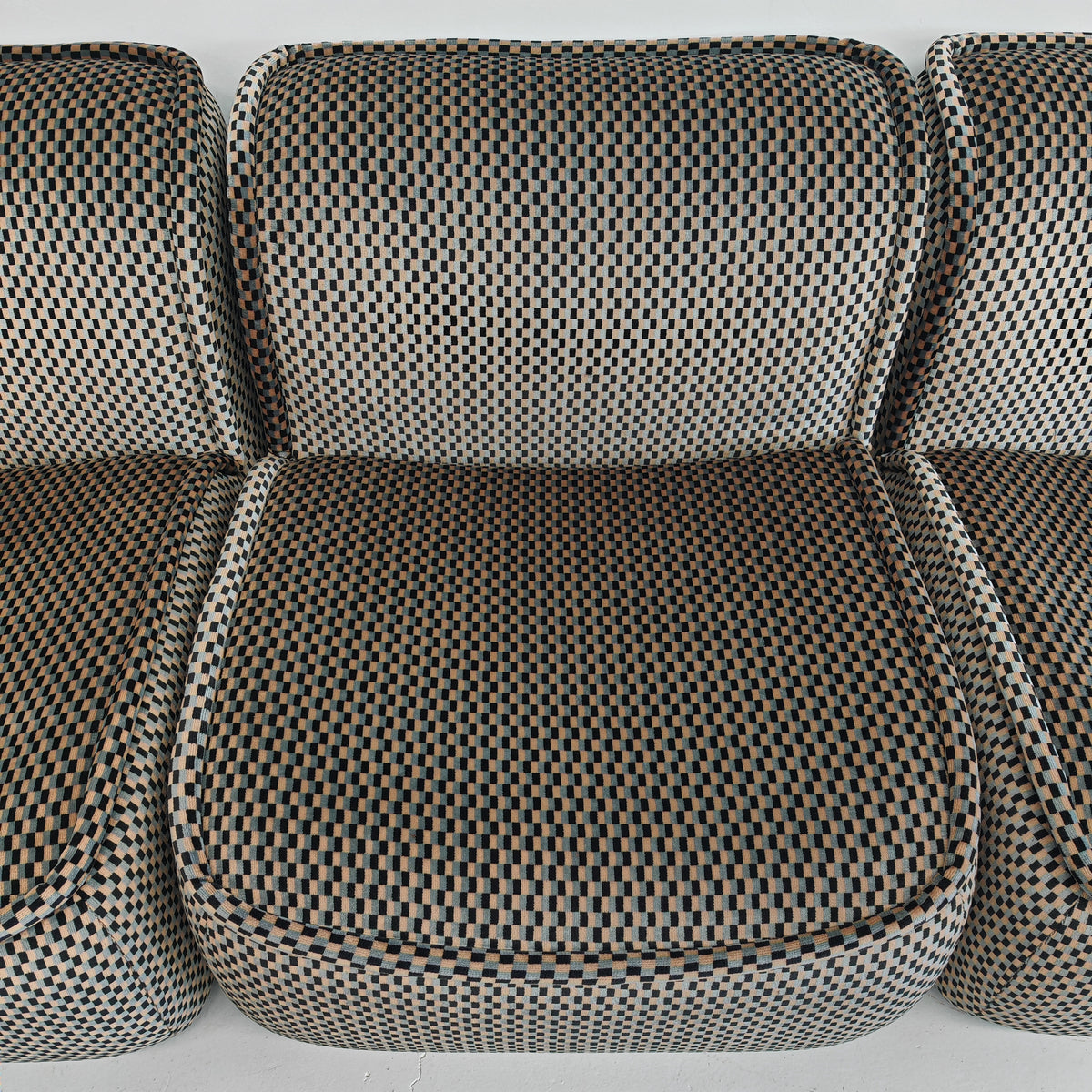 Canapé modulaire en velours optical mod. Calida, Arch. Giudici pour COIMA, années 70