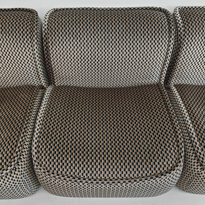 Canapé modulaire en velours optical mod. Calida, Arch. Giudici pour COIMA, années 70
