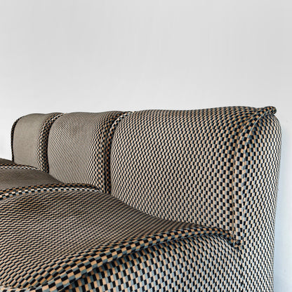 Canapé modulaire en velours optical mod. Calida, Arch. Giudici pour COIMA, années 70