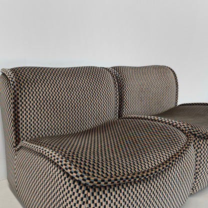 Canapé modulaire en velours optical mod. Calida, Arch. Giudici pour COIMA, années 70
