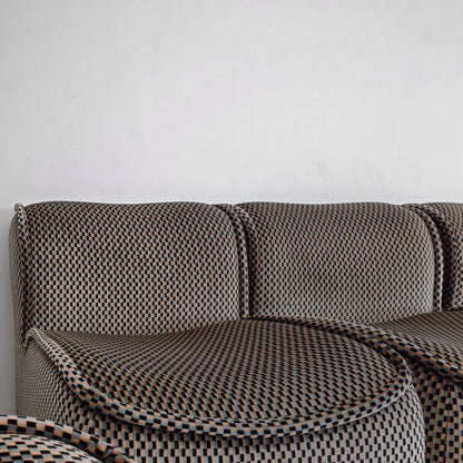 Canapé modulaire en velours optical mod. Calida, Arch. Giudici pour COIMA, années 70