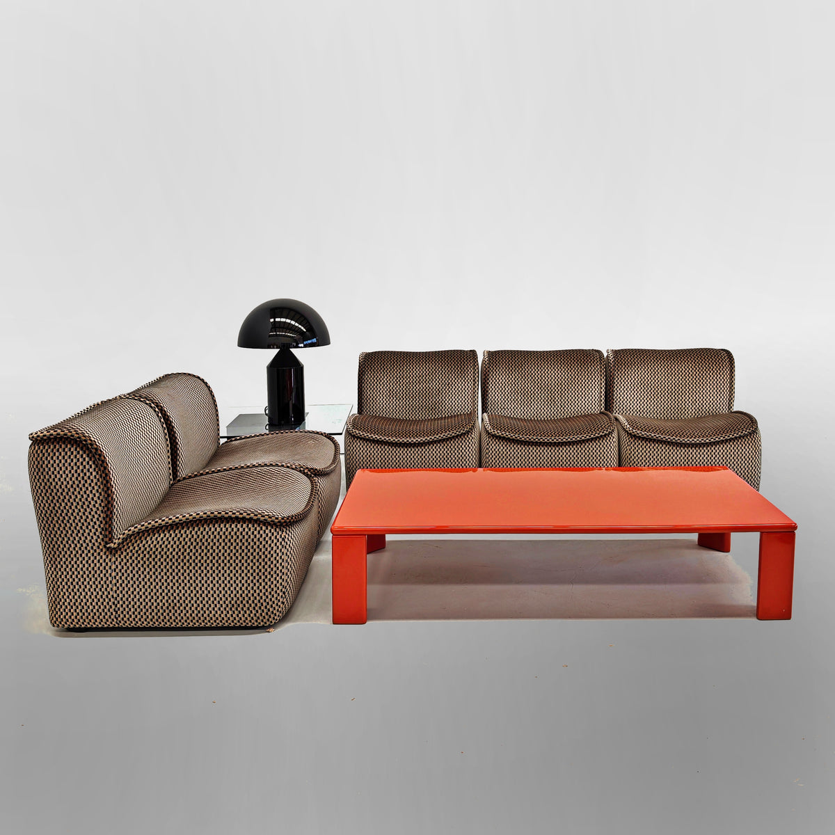 Canapé modulaire en velours optical mod. Calida, Arch. Giudici pour COIMA, années 70