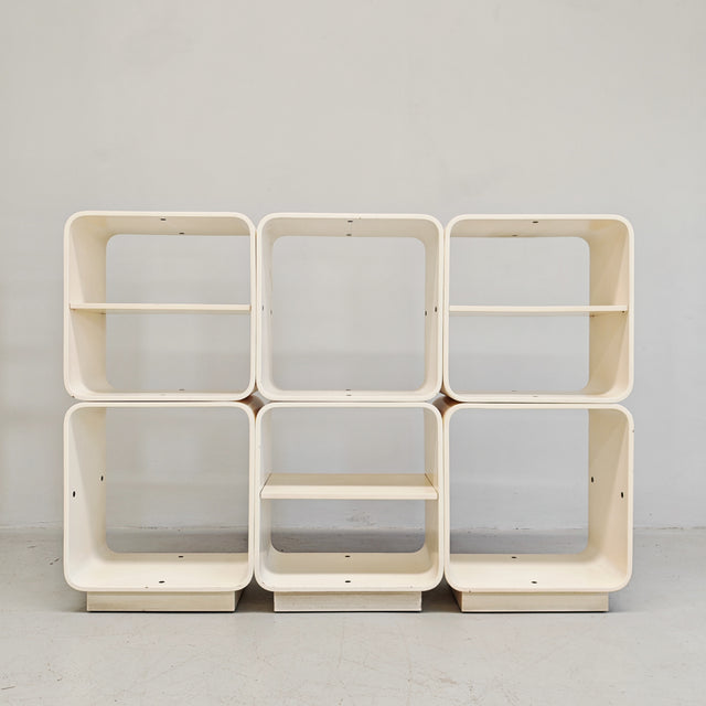 Bibliothèque modulaire blanche Carlo De Carli pour Fiarm, années 70