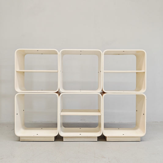 Libreria modulare bianca Carlo De Carli per Fiarm anni 70