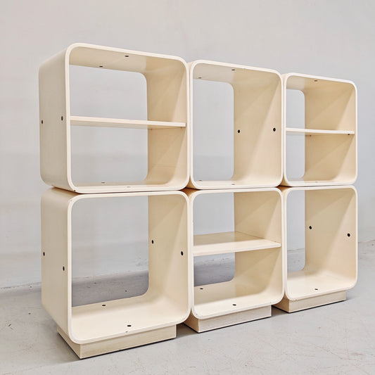 Libreria modulare bianca Carlo De Carli per Fiarm anni 70