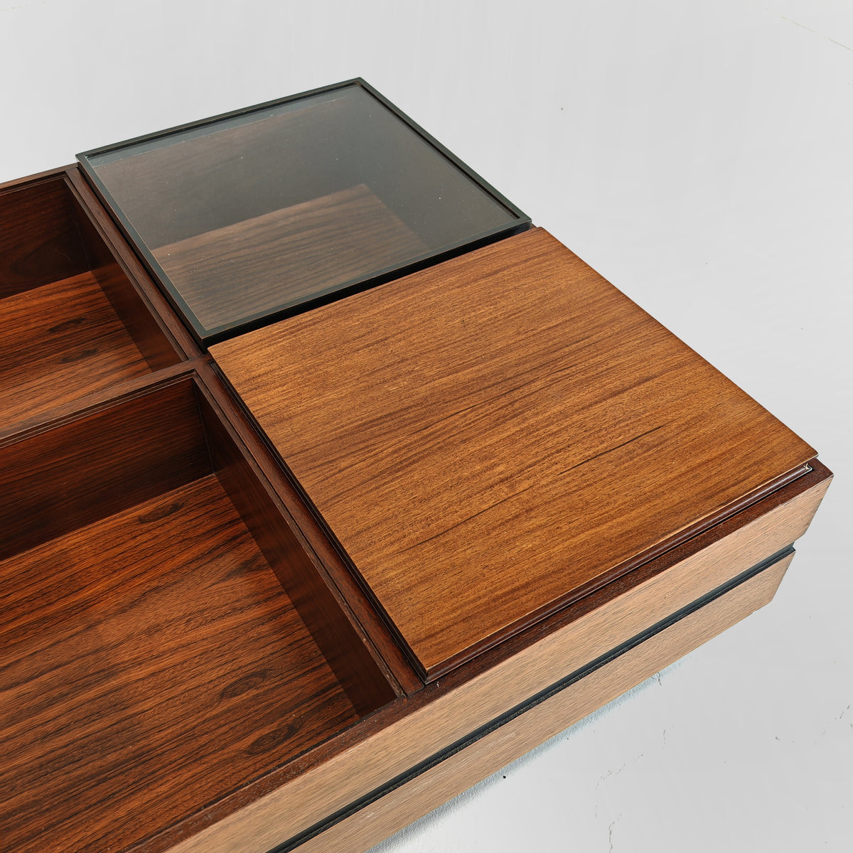 Table basse rectangulaire en bois Claudio Salocchi pour Sormani, années 60