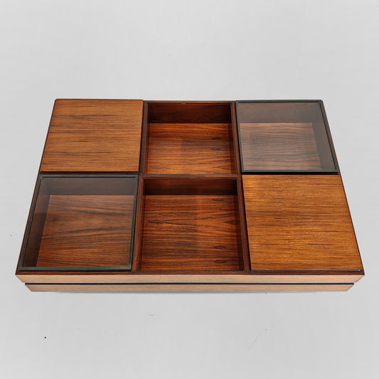 Tavolino Bar rettangolare in legno Claudio Salocchi per Sormani anni 60