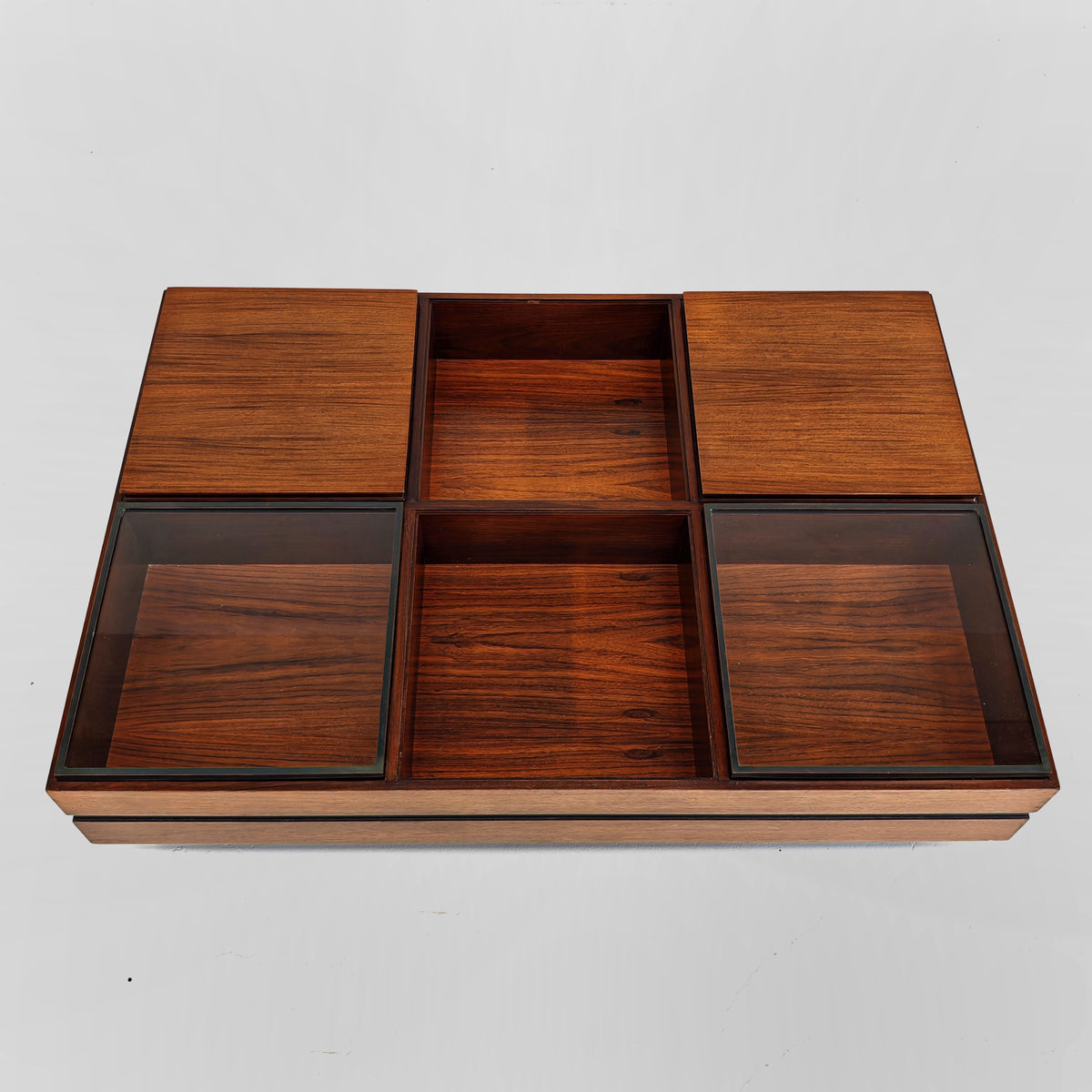 Table basse rectangulaire en bois Claudio Salocchi pour Sormani, années 60