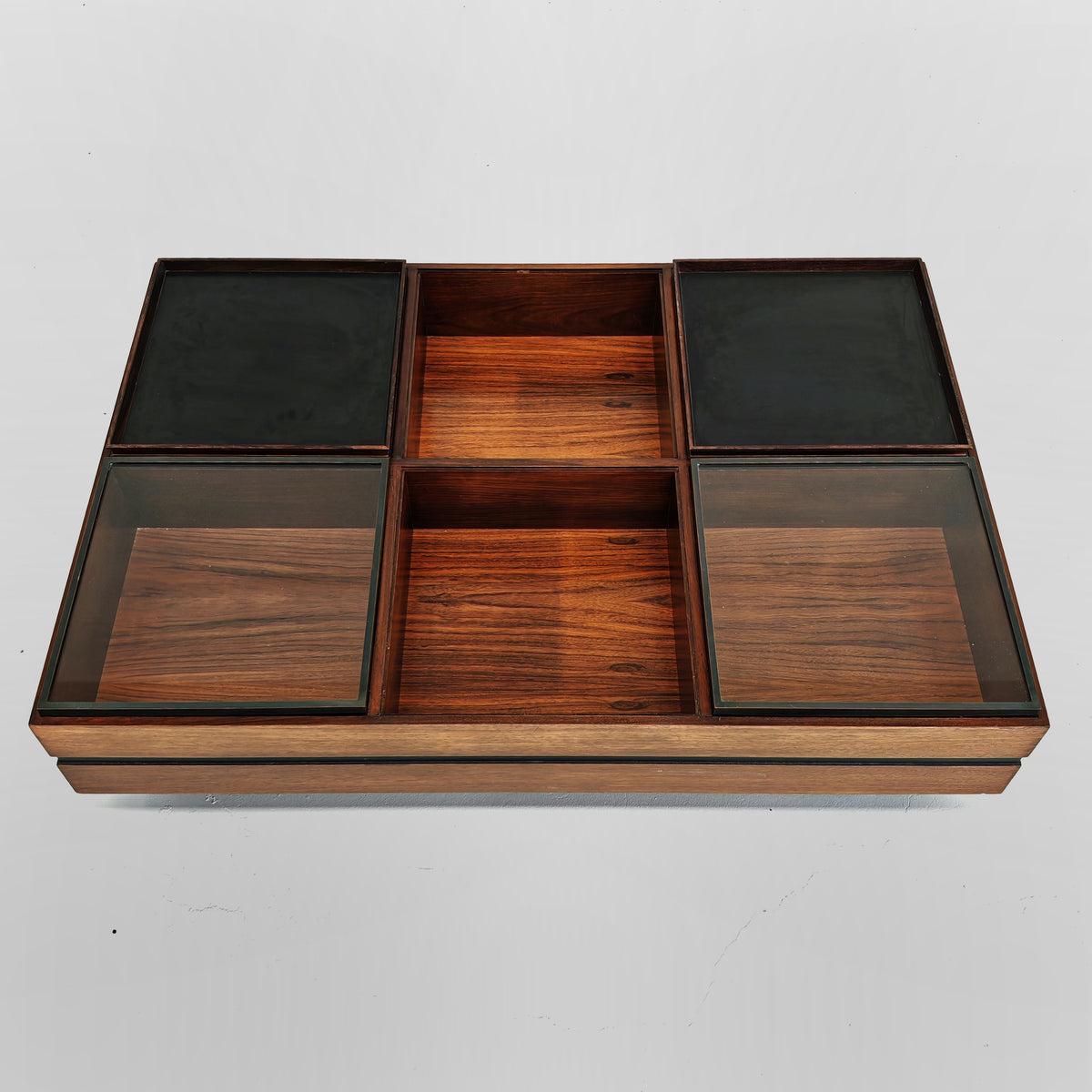 Table basse rectangulaire en bois Claudio Salocchi pour Sormani, années 60