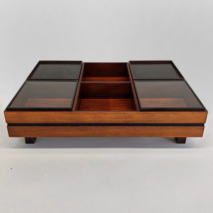 Table basse rectangulaire en bois Claudio Salocchi pour Sormani, années 60