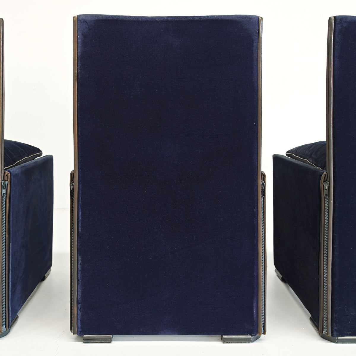 Set di 4 Sedie in velluto blu modello 401 "Break" Mario Bellini per Cassina  anni '80